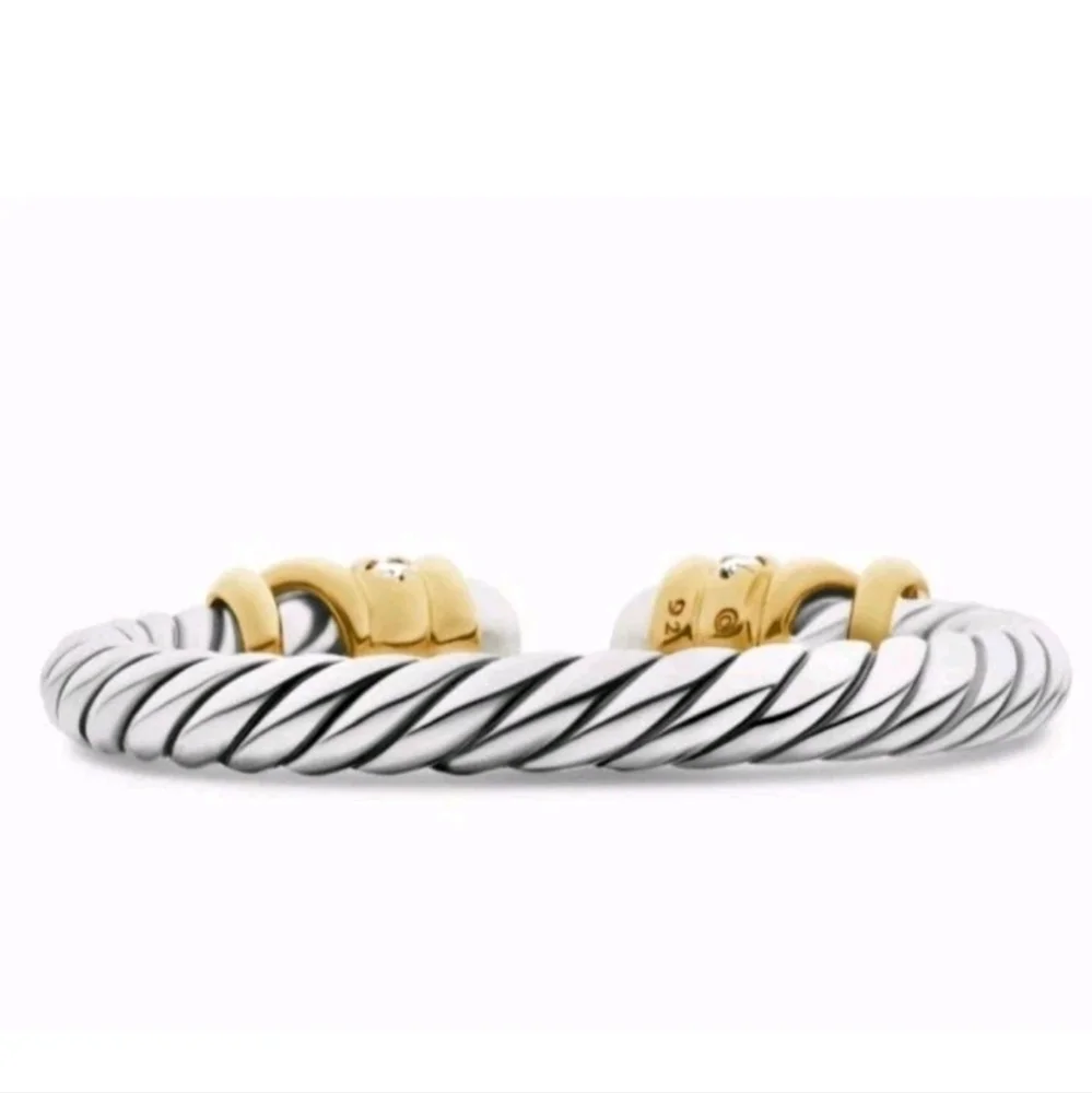 DY elegant simplicity ring pearls silver pave.8.